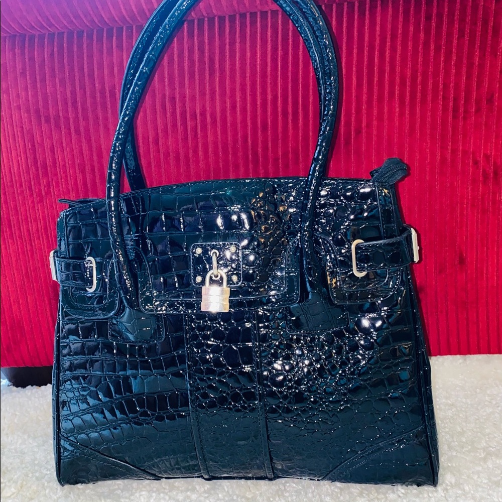Gorgeous black NY&C faux crocodile bag